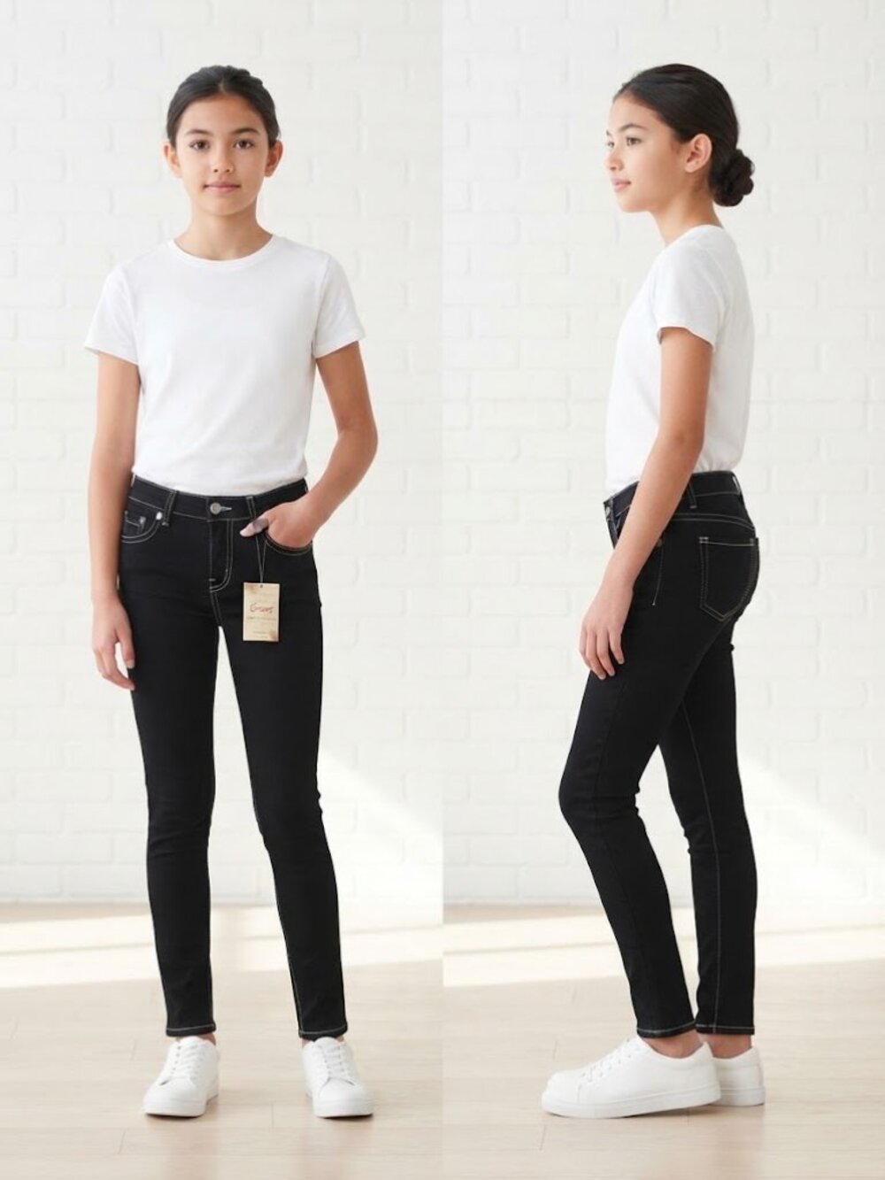 Eunina Black Fitted Skinny Jeans Girls Size 12 Years Old NEW